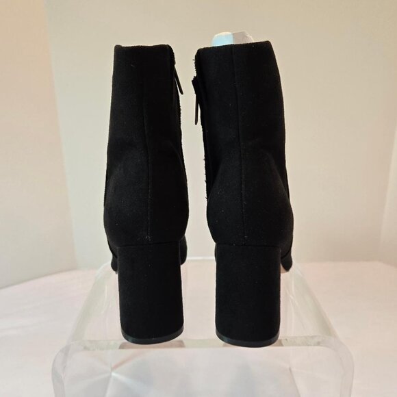 DREAM PAIRS Women's Chunky Heel Ankle Booties Almond Toe/Zipper Sz: 7.5 Black - Picture 6 of 13